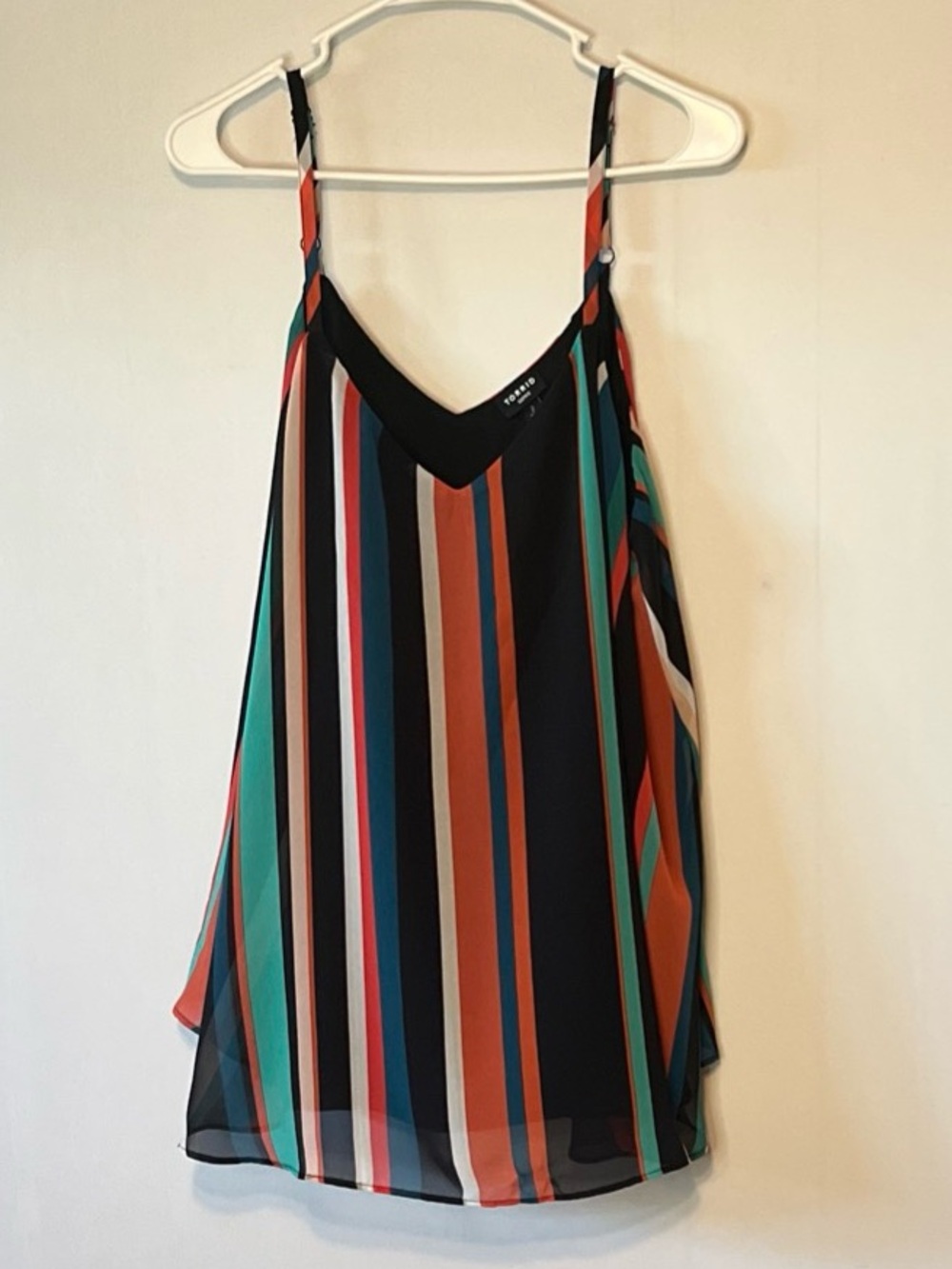 TORRID SOPHIE Cami Tank Top Women’s 2 2X Multicolor Striped V Neck Lined